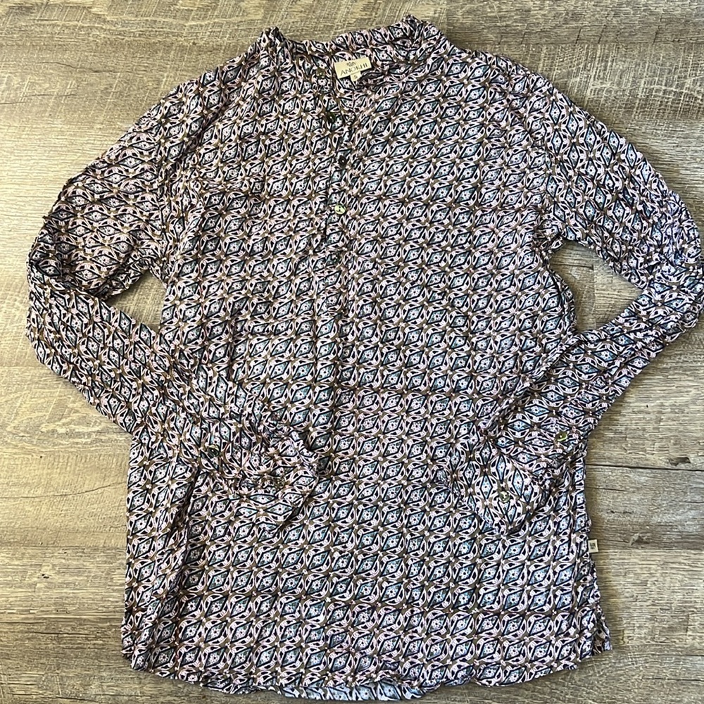 ANOKI Floral Blouse Size Small